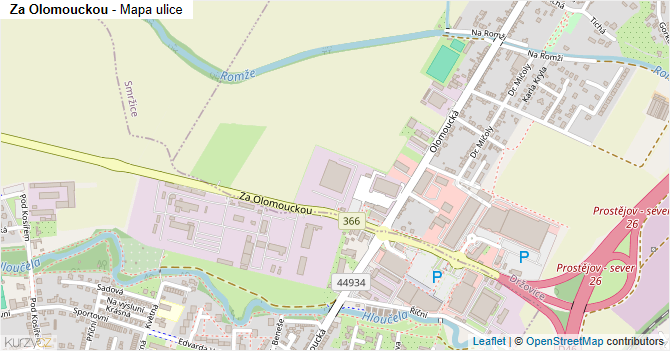 Za Olomouckou - mapa ulice