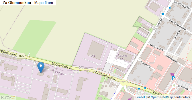 Za Olomouckou - mapa firem