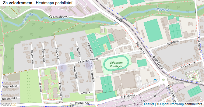 Za velodromem - mapa podnikání