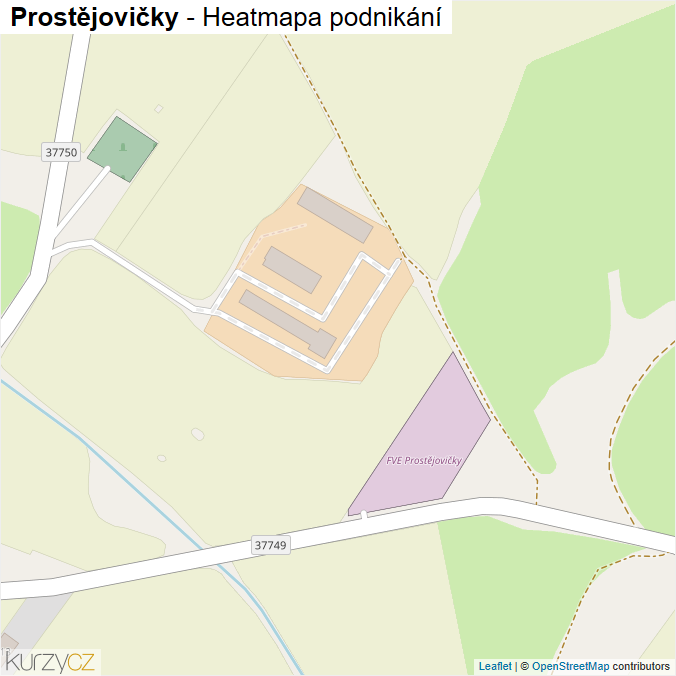 Mapa Prostějovičky - Firmy v části obce.