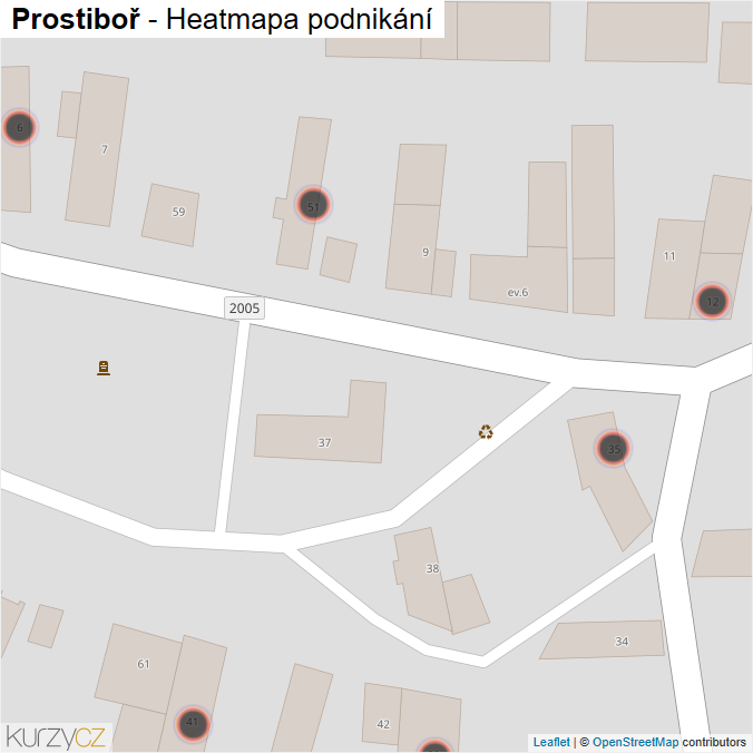 Mapa Prostiboř - Firmy v obci.