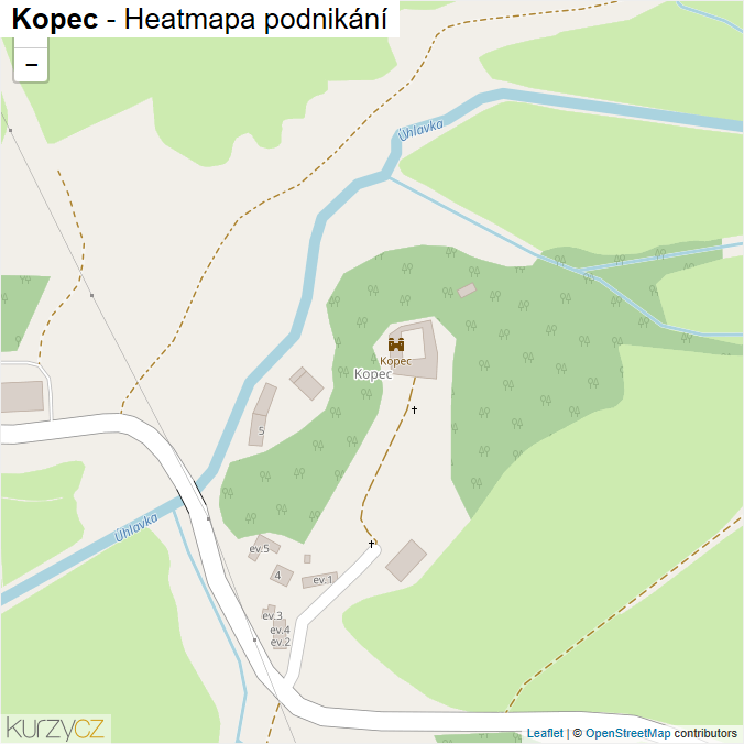 Mapa Kopec - Firmy v části obce.
