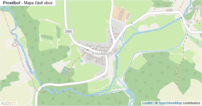 Prostiboř - mapa části obce