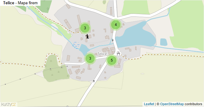 Telice - mapa firem