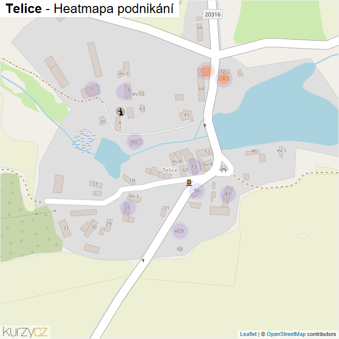 Mapa Telice - Firmy v části obce.