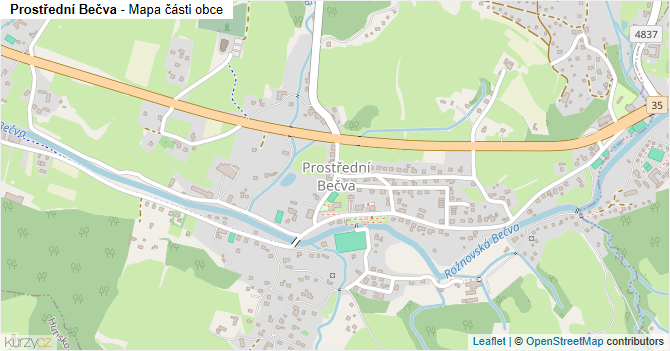 Prostřední Bečva - mapa části obce