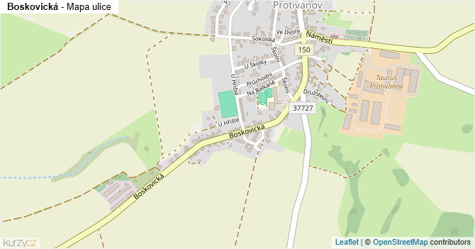 Boskovická - mapa ulice