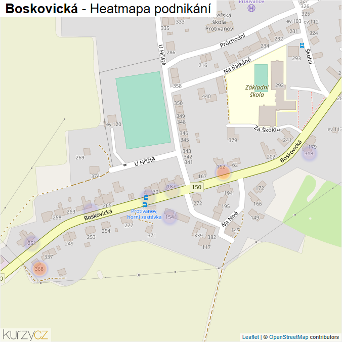 Mapa Boskovická - Firmy v ulici.