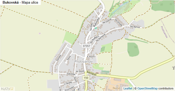 Bukovská - mapa ulice