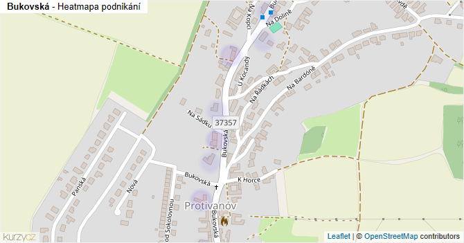 Bukovská - mapa podnikání