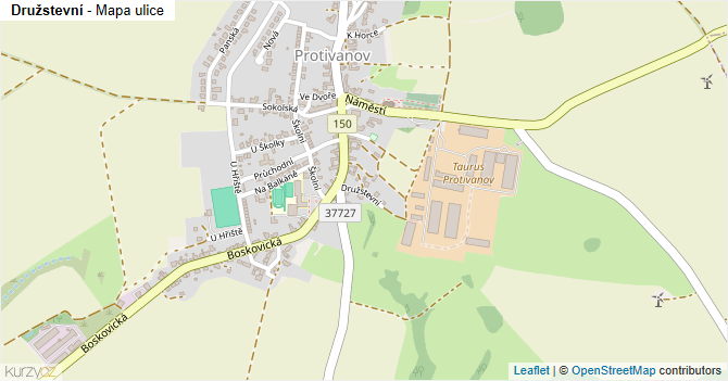 Družstevní - mapa ulice