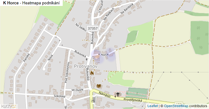 K Horce - mapa podnikání