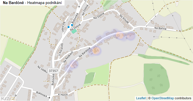 Na Bardóně - mapa podnikání