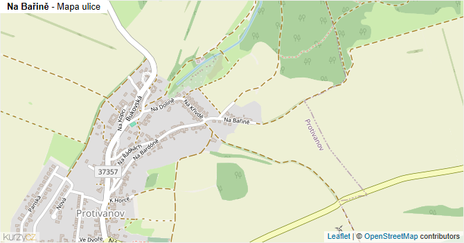 Na Bařině - mapa ulice