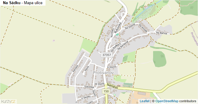 Na Sádku - mapa ulice
