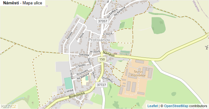 Náměstí - mapa ulice