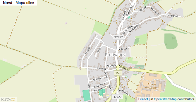 Nová - mapa ulice