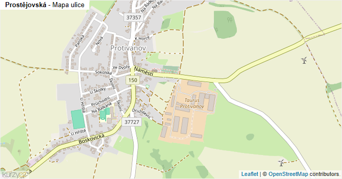 Prostějovská - mapa ulice