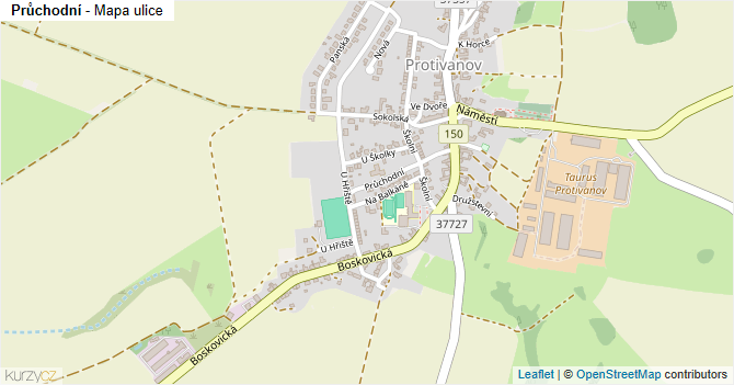 Průchodní - mapa ulice