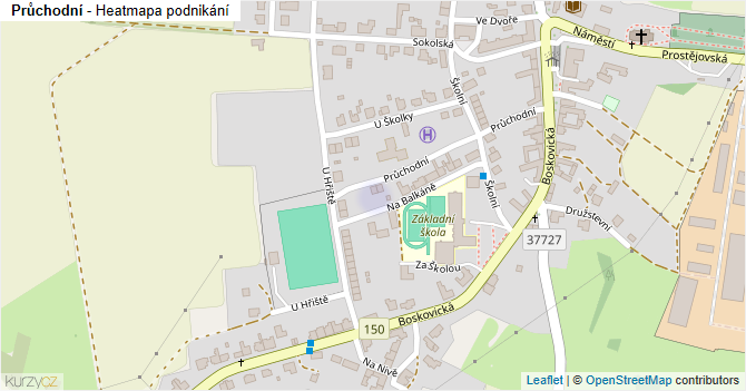 Průchodní - mapa podnikání