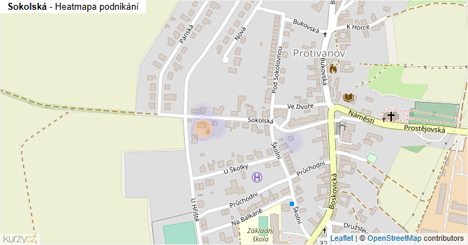 Sokolská - mapa podnikání