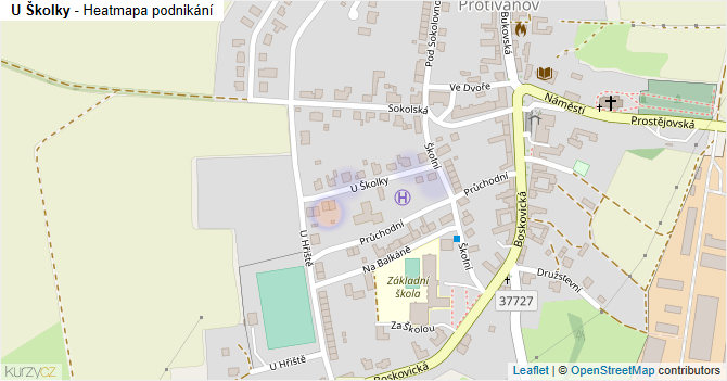 U Školky - mapa podnikání