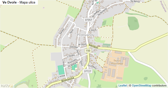 Ve Dvoře - mapa ulice