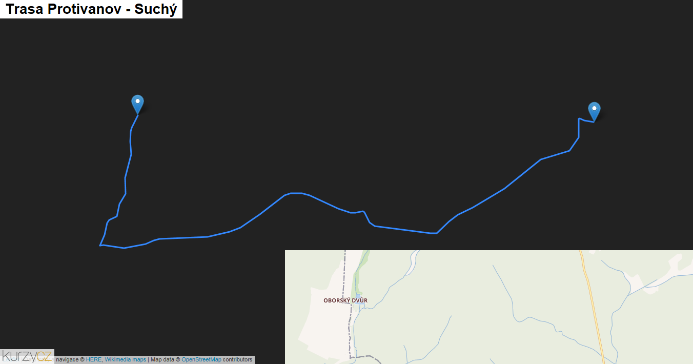 Protivanov-Suchý, mapa trasy