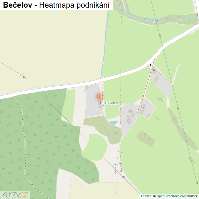 Mapa Bečelov - Firmy v ulici.