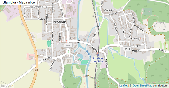 Blanická - mapa ulice