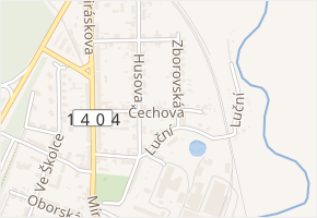 Čechova v obci Protivín - mapa ulice