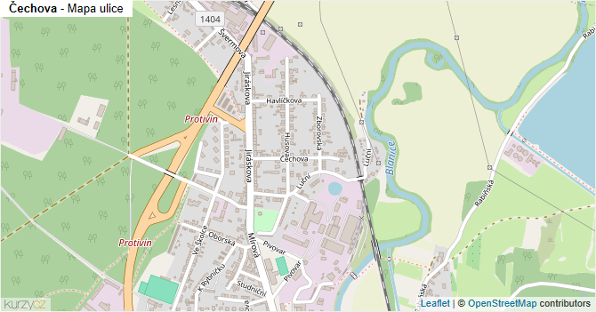Čechova - mapa ulice