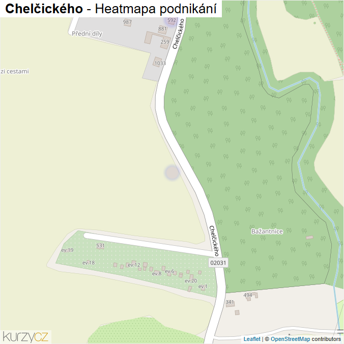 Mapa Chelčického - Firmy v ulici.