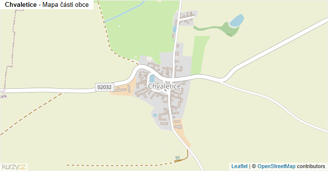 Chvaletice - mapa části obce