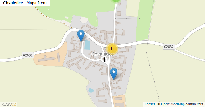 Chvaletice - mapa firem