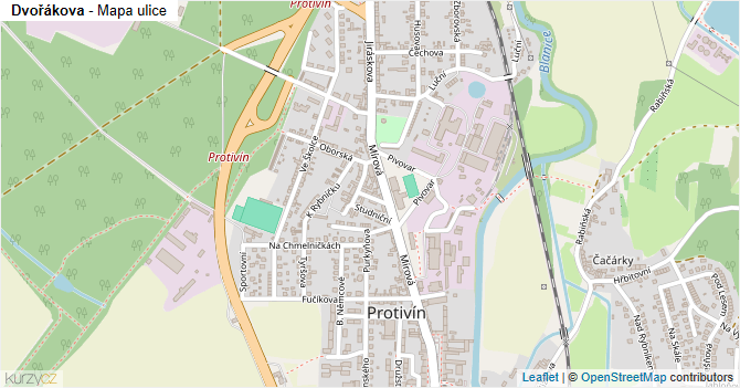 Dvořákova - mapa ulice