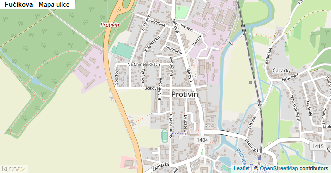 Fučíkova - mapa ulice