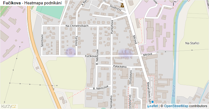 Fučíkova - mapa podnikání