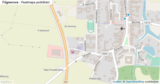 Fűgnerova - mapa podnikání