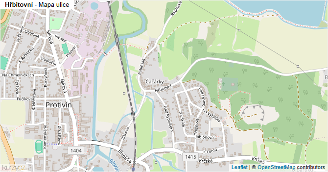 Hřbitovní - mapa ulice