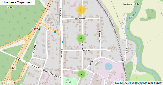 Husova - mapa firem