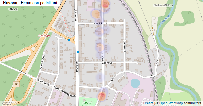 Husova - mapa podnikání