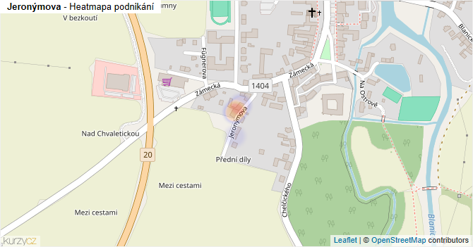 Jeronýmova - mapa podnikání
