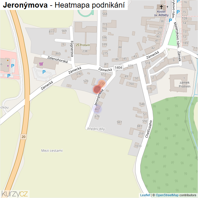 Mapa Jeronýmova - Firmy v ulici.