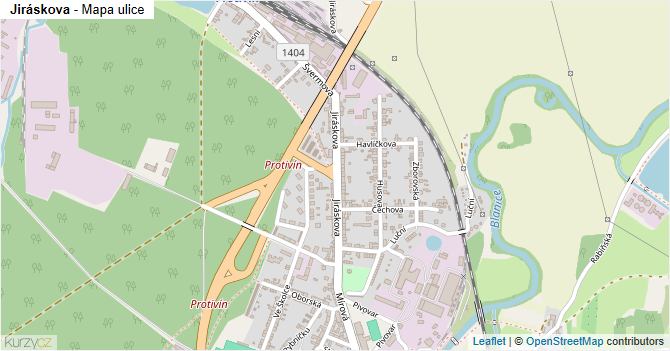 Jiráskova - mapa ulice