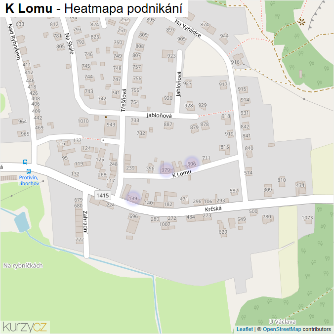 Mapa K Lomu - Firmy v ulici.