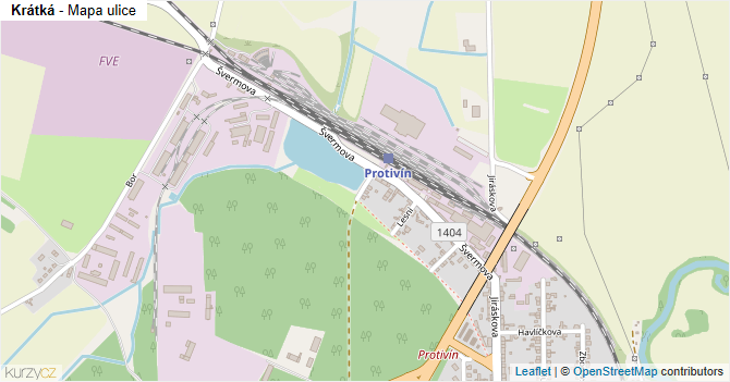 Krátká - mapa ulice