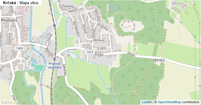 Krčská - mapa ulice
