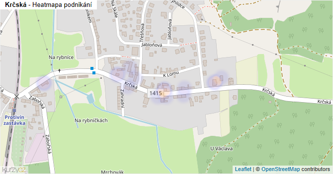 Krčská - mapa podnikání