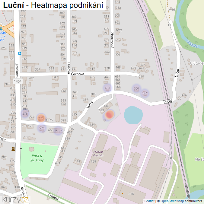 Mapa Luční - Firmy v ulici.